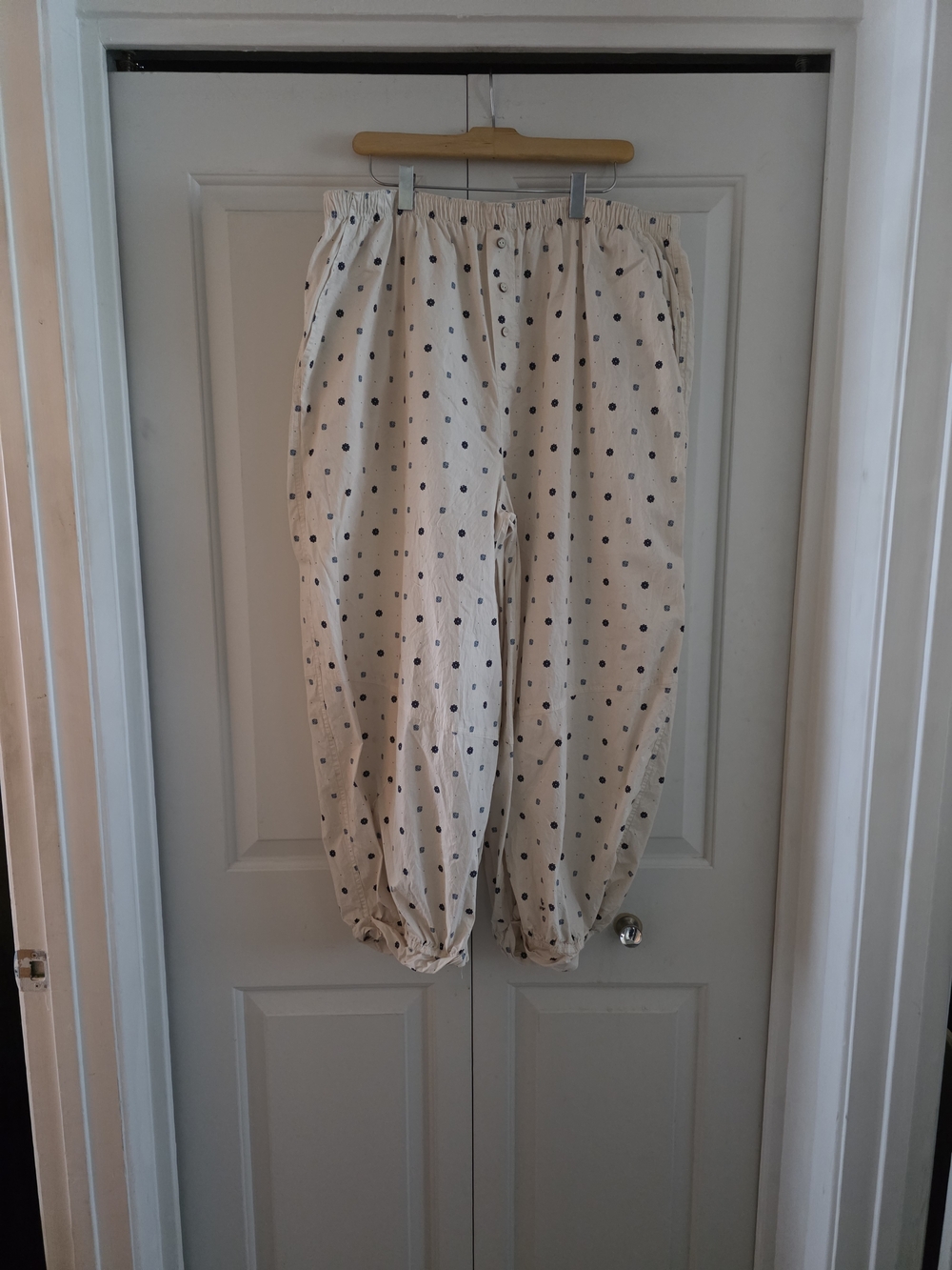 Free People Cream Polka Dot Cropped Pants